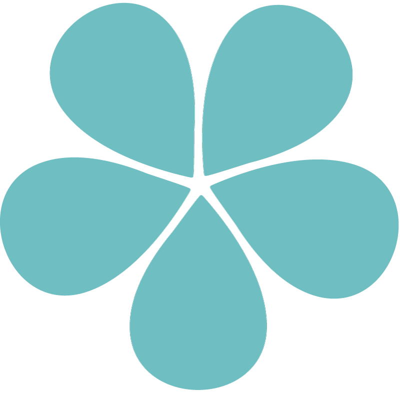 DFGI flower icon in aqua
