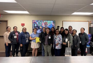 Group of Dina educators with Days for Girls International representatives on the Navajo Nation