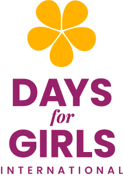 Days for Girls plum logo with gold flower icon on top