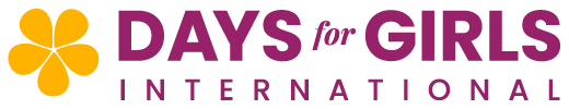 Days for Girls International logo with gold flower icon on the left